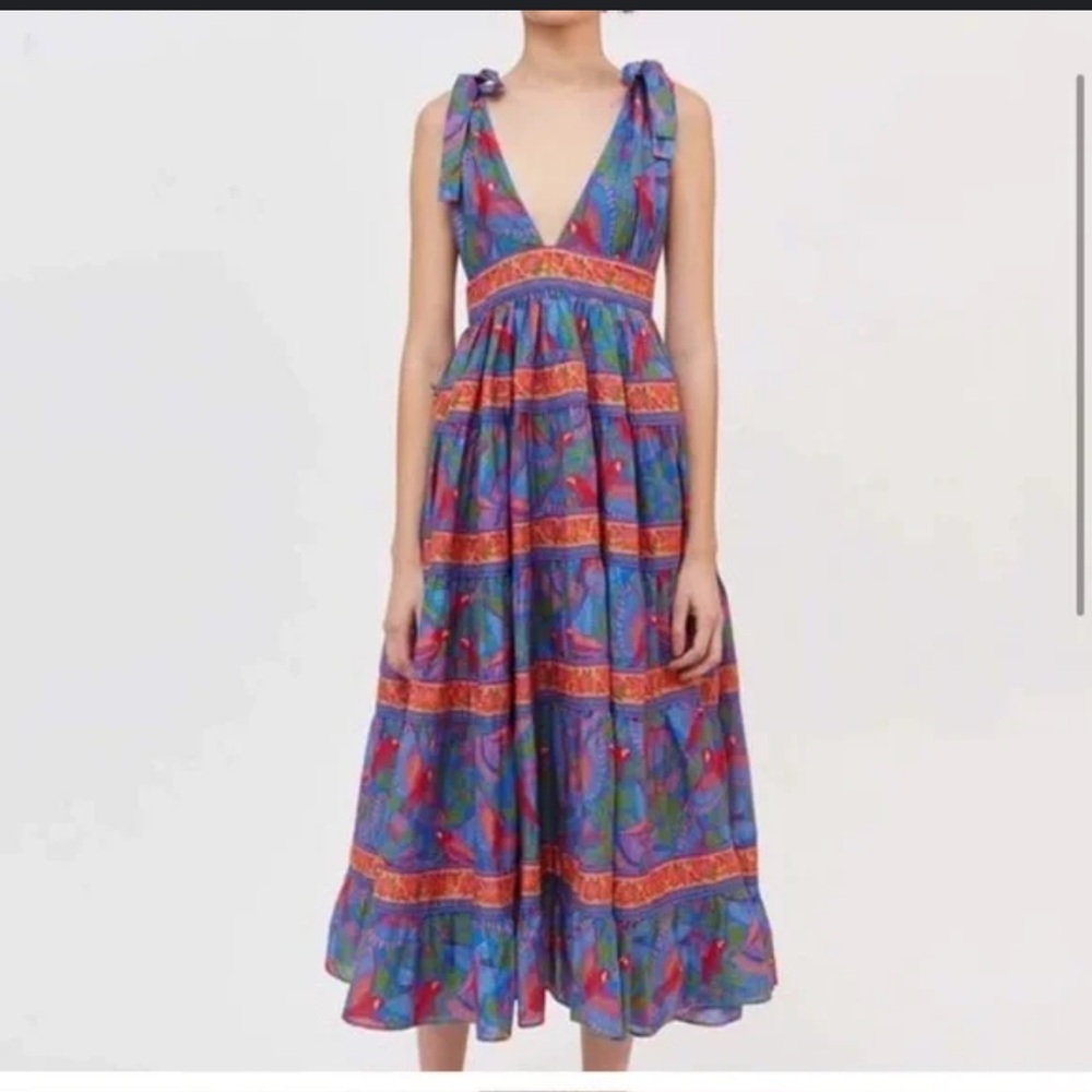 House of Harlow 1960 Colorful Parrot Print Maxi Dress